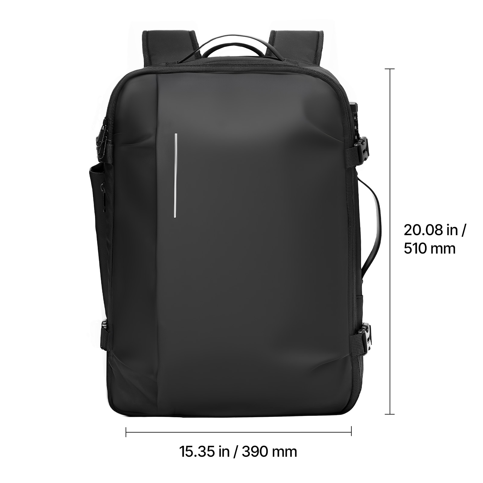 Vacuum Travel Backpack With Tsa Lock Expandable Carry On Bag Black_voghion.com